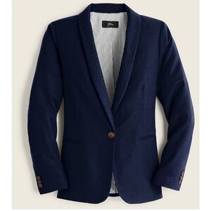 J.Crew Parke Blazer Wool Flannel Navy Blue Size 2 J5627